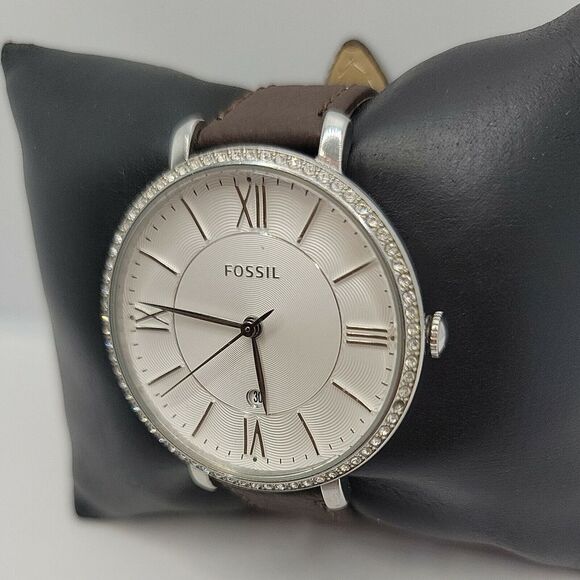 FOSSIL Jacqueline ES3545 Women Brown Leather Analog Dial Quartz Wrist Watch BC51 - Picture 3 of 11